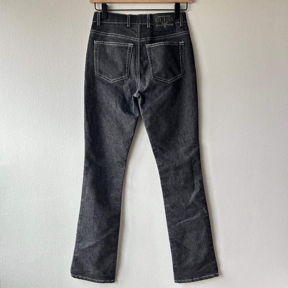 Vintage Guess USA Snake Print Coated Straight Jeans Women 24 - Picture 3 of 9